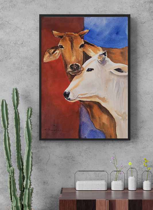 Compassion - Cows Painting Wall Art