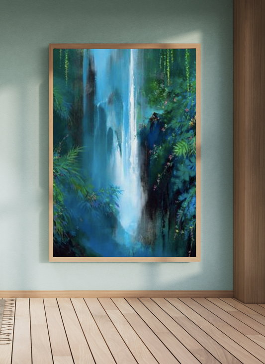 Amrit - Waterfall Painting Wall Art