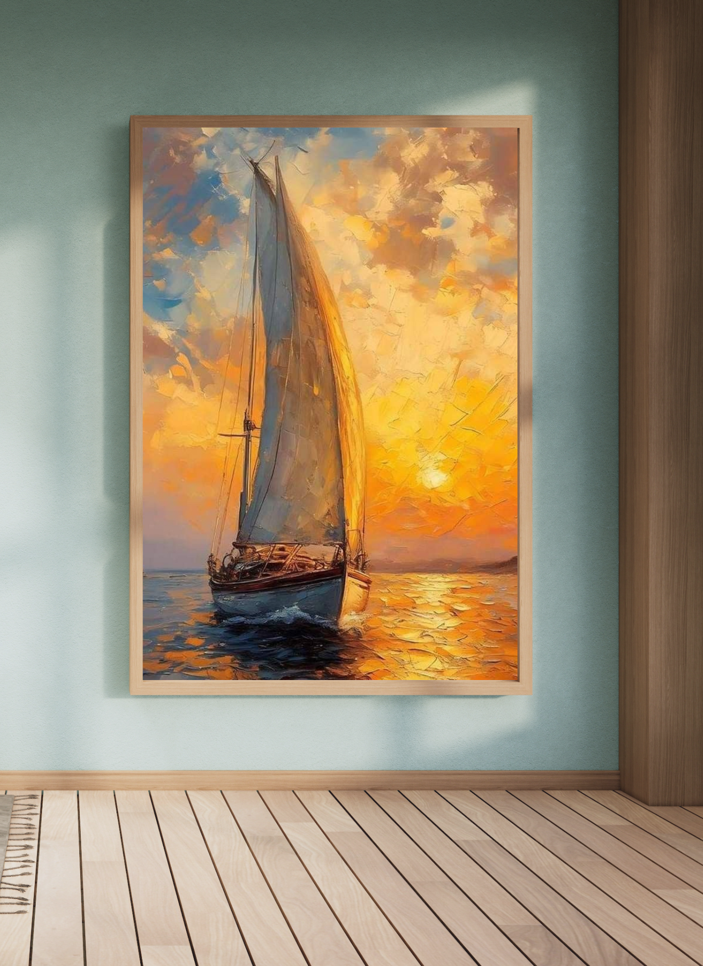 Orange in the Sea - Boat Wall Art