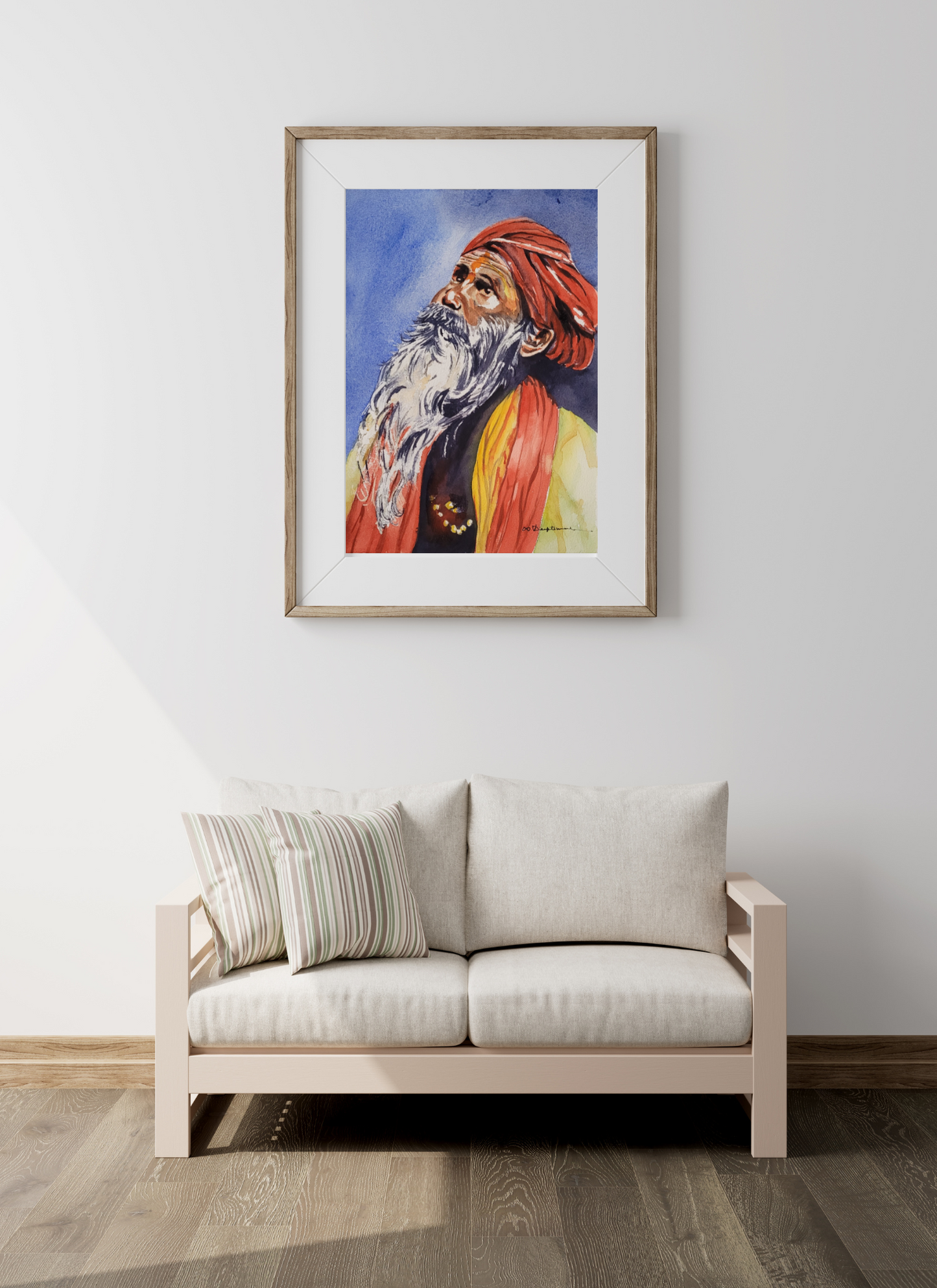 Seeking Divine - Indian Sadhu Painting Wall Art